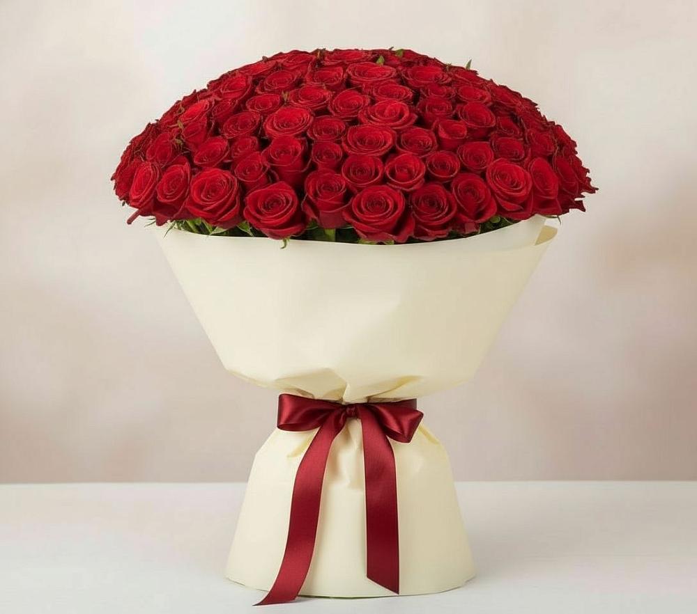 Букет 101 Красная роза Милано в Октябрьское Ханты-Мансийский АО