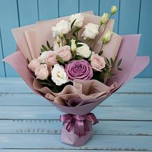 Букет цветов из:  Розы и Лизиантусы в Октябрьское Ханты-Мансийский АО