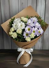 Букет цветов из:  Хризантемы и Розы в Октябрьское Ханты-Мансийский АО