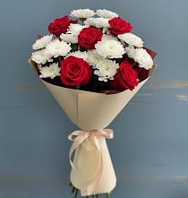 Букет цветов из:  Розы и Хризантемы в Октябрьское Ханты-Мансийский АО