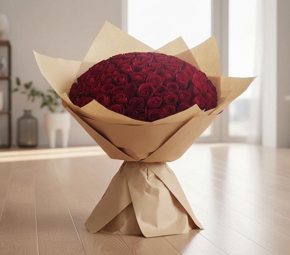 Букет 101 Красная роза в Октябрьское Ханты-Мансийский АО