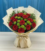 Букет цветов из:  Розы и Хризантемы в Октябрьское Ханты-Мансийский АО