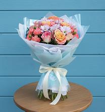 Букет цветов из:  Хризантемы и Розы в Октябрьское Ханты-Мансийский АО