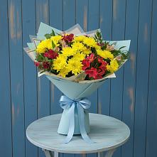 Букет цветов из:  Альстромерии и Хризантемы #REPLACE_PRED# Октябрьское Ханты-Мансийский АО
